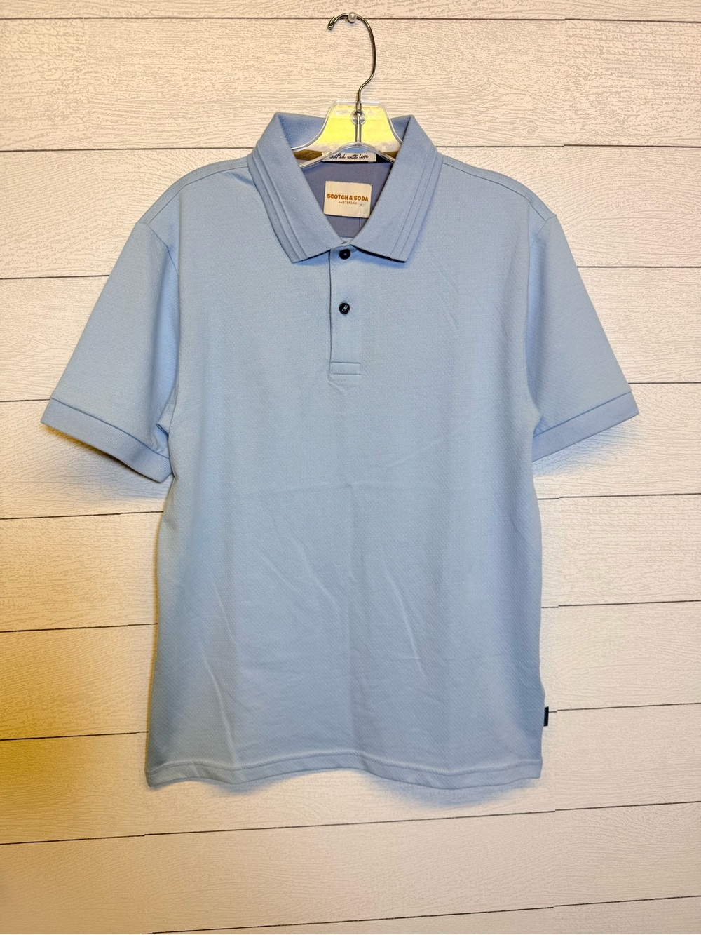 Scotch & Soda Blue Men's Polo Shirt short sleeve cotton blend size small nwt